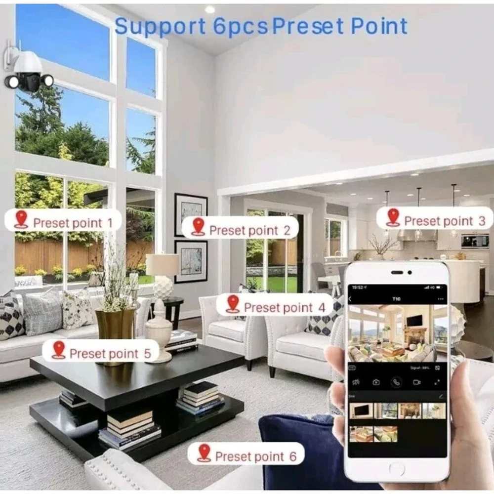 3MP Smart Camera WiFi‎ Floodlight Security Camera Outdoor Video Surveillance